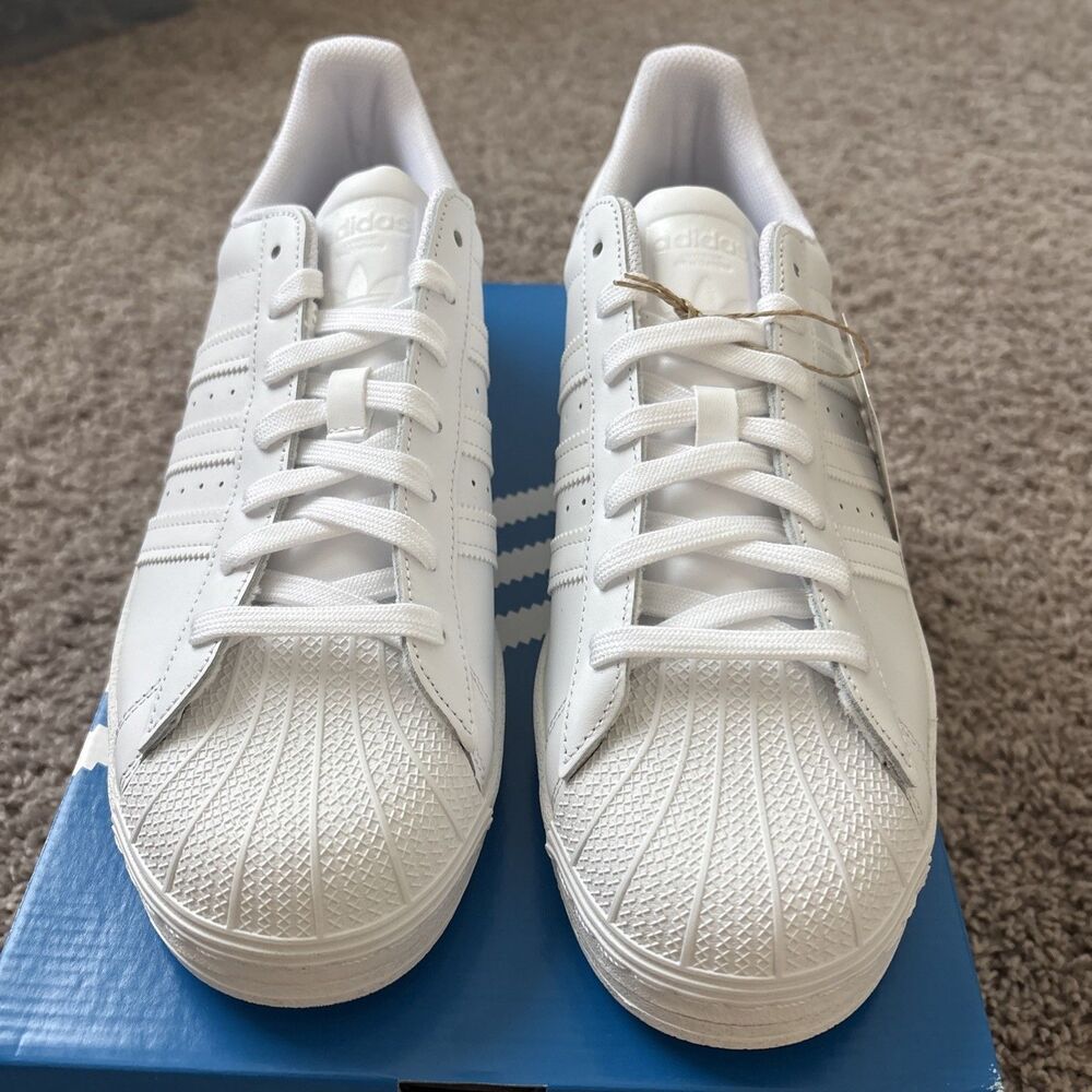 Adidas Superstar Mens Triple White Shell Toe New Sneaker EG4960 Shoes Size 10.5